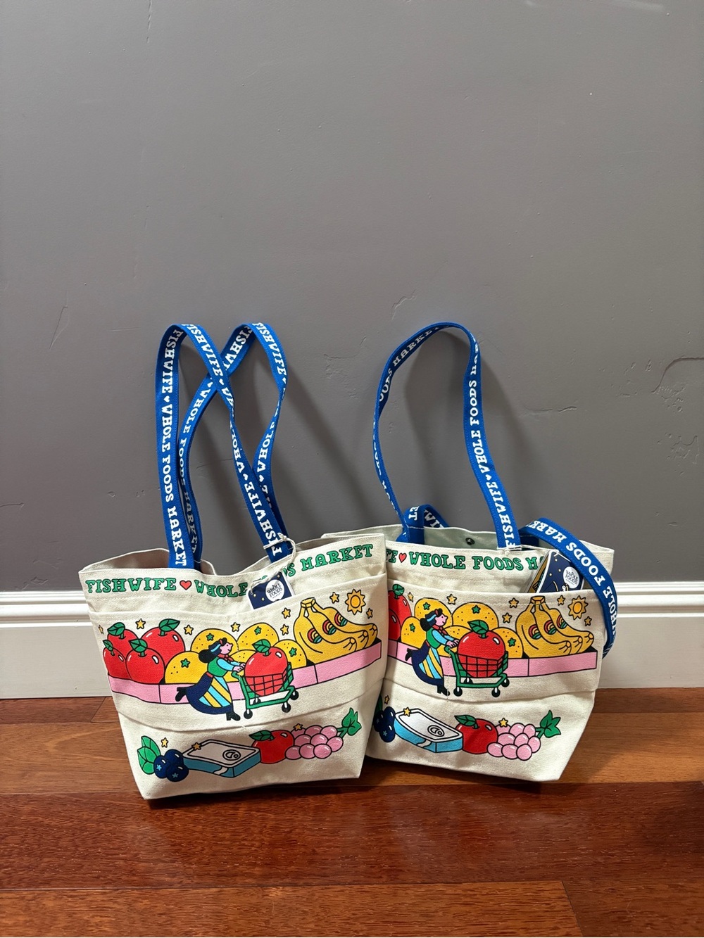 NWT: Whole Foods x Fishwife Mini (medium) Size Canvas Tote Bag.